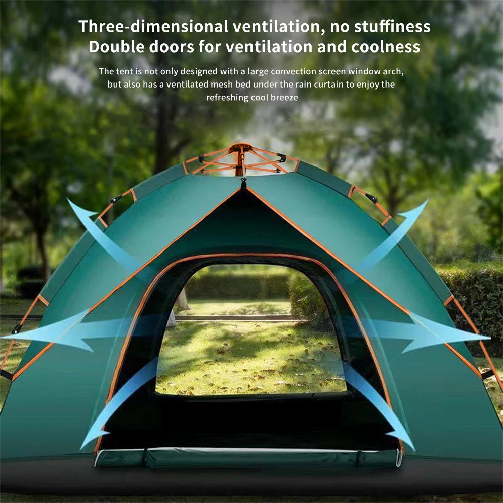 Pop-up-Campingzelt für 3–4 Personen – Wasserdicht & Wetterfest
