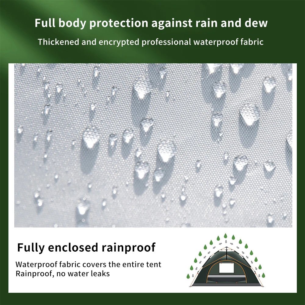 Pop - up - Campingzelt für 3–4 Personen – Wasserdicht & Wetterfest - Hunting & Outdoor e.U.