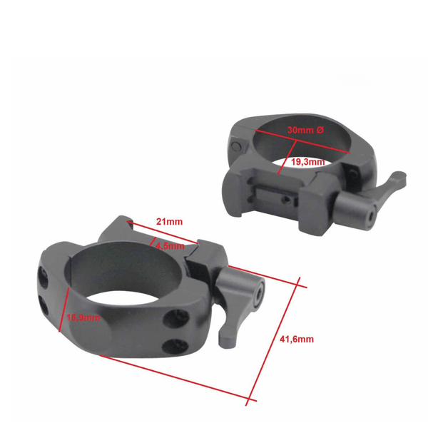 Schnellspannmontage Stahl QR 30mm "NIEDRIG" Weaver - Picatinny - Hunting & Outdoor e.U.